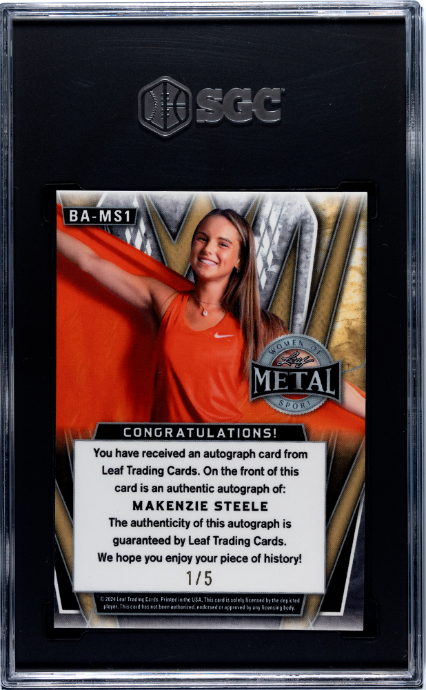 2024 Leaf Metal Women Of Sport Makenzie Steele TRACK AUTO #1/5 POP 1 SGC 10