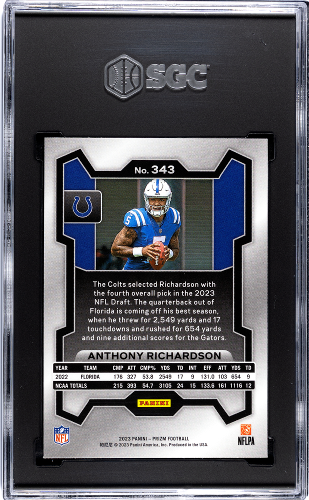 2023 Panini Prizm Anthony Richardson #343 SGC 9