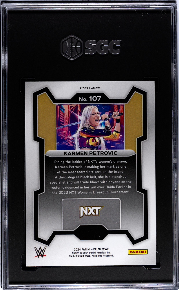 2024 Panini Prizm Wwe Karmen Petrovic #107 Ruby Wave SGC 10 POP 1