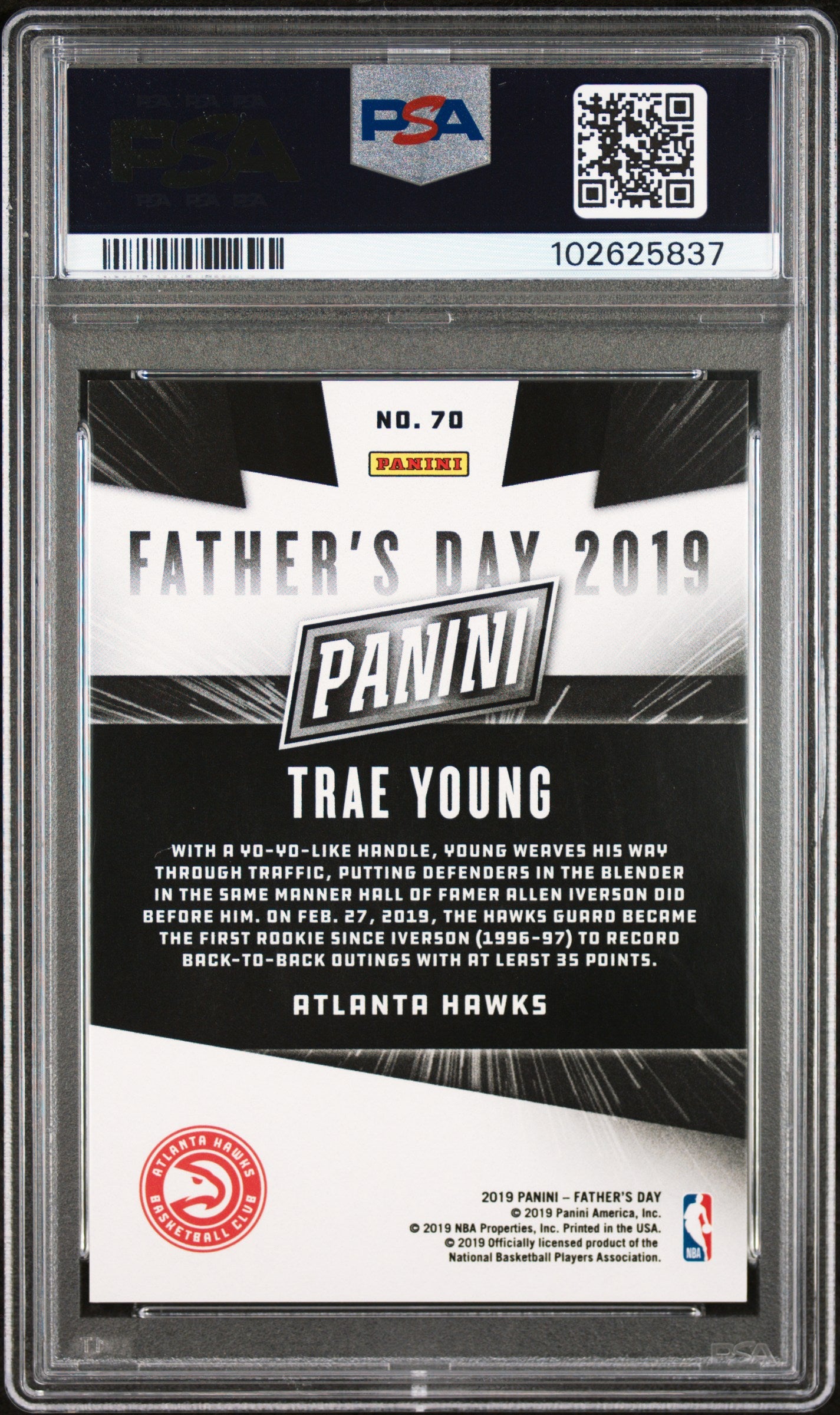 2019 Panini Father's Day Trae Young #70 PSA 10