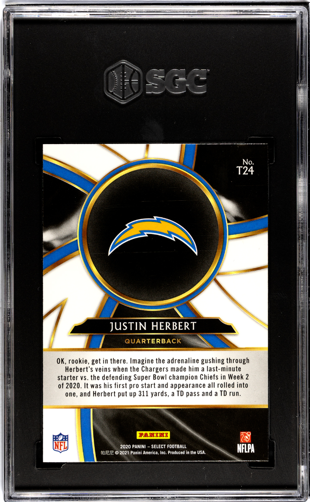 2020 Panini Select Justin Herbert #T24 Turbocharged SGC 8.5
