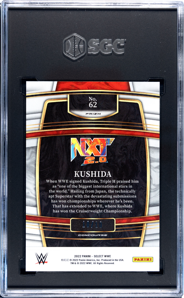 2022 Panini Select Wwe Kushida #62 Gold Flash Prizm SGC 9.5 /10 POP 1