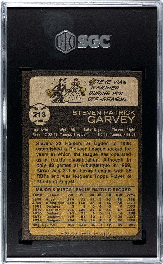 1973 Topps Steve Garvey #213 SGC 7