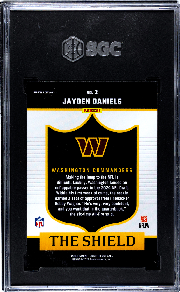 2024 Panini Zenith Jayden Daniels #2 The Shield SGC 9 POP 1