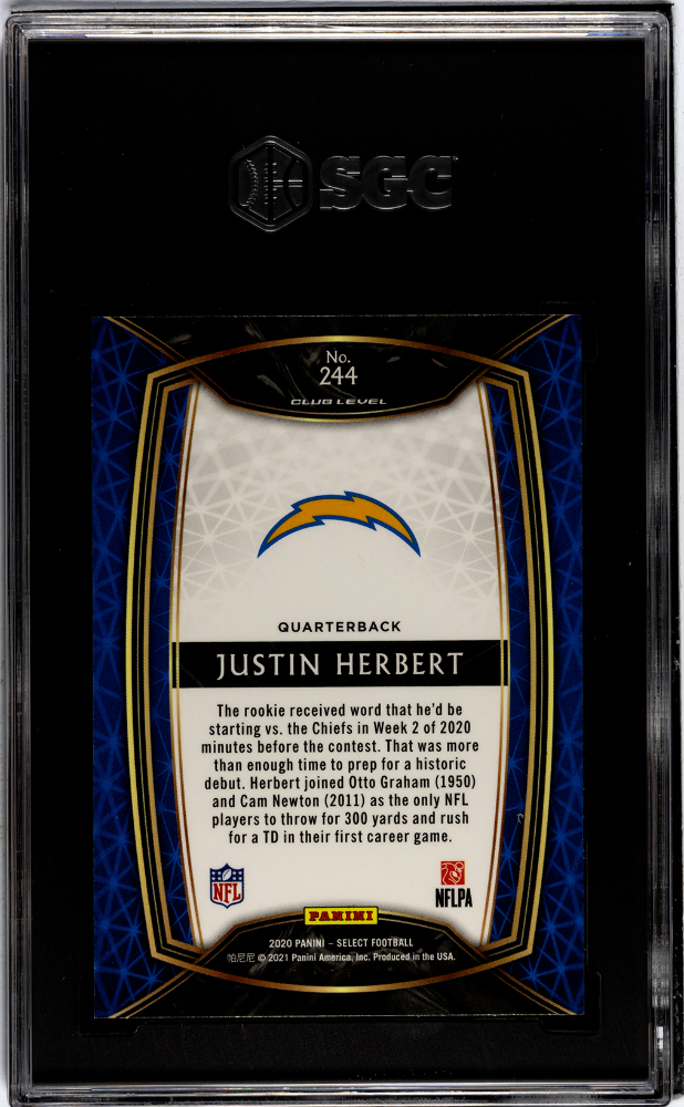 2020 Panini Select Justin Herbert #244 SGC 9.5