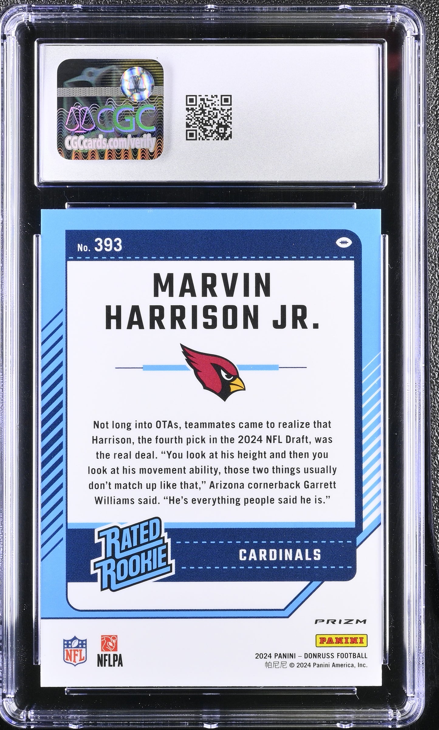 2024 Donruss Marvin Harrison Jr. #393 Red Pandora Optic Preview CGC 10 POP 5