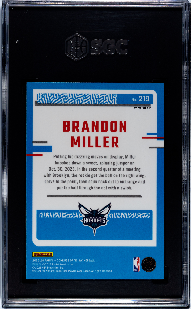 2023-24 Donruss Optic Brandon Miller #219 Holo Prizm SGC 9.5