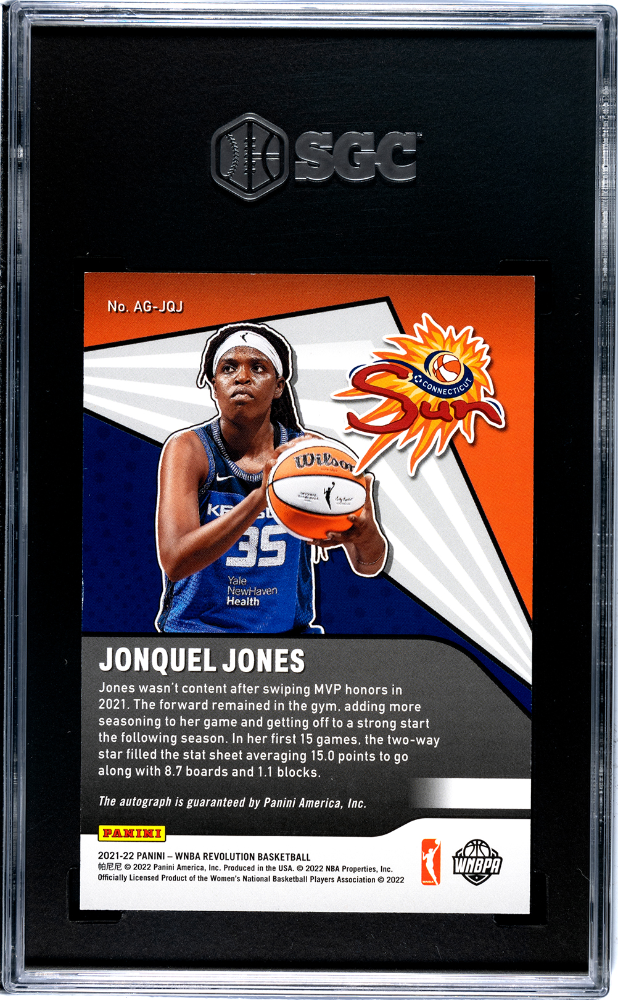 2022 Panini Revolution Wnba Jonquel Jones #AG-JQJ Autograph SGC 9 POP 1