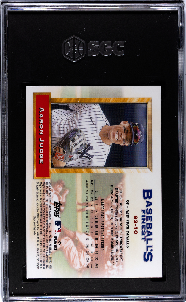 2024 Topps Finest Aaron Judge #93-10 '93 What If Prototypes SGC 9