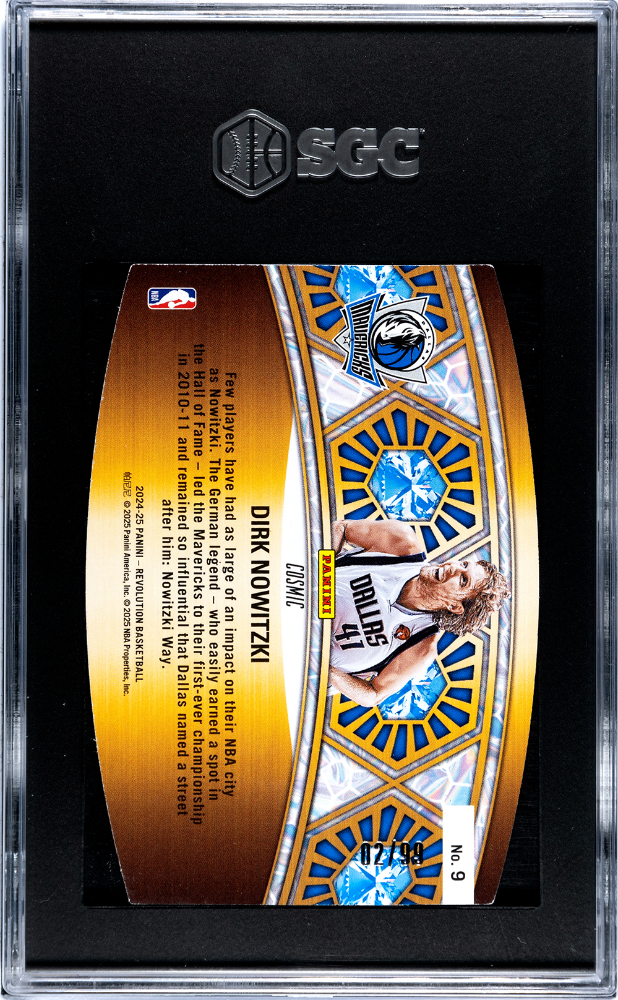2024-25 Panini Revolution Dirk Nowitzki #9 Ring Bearers Cosmic SGC 9 /99 pop 1
