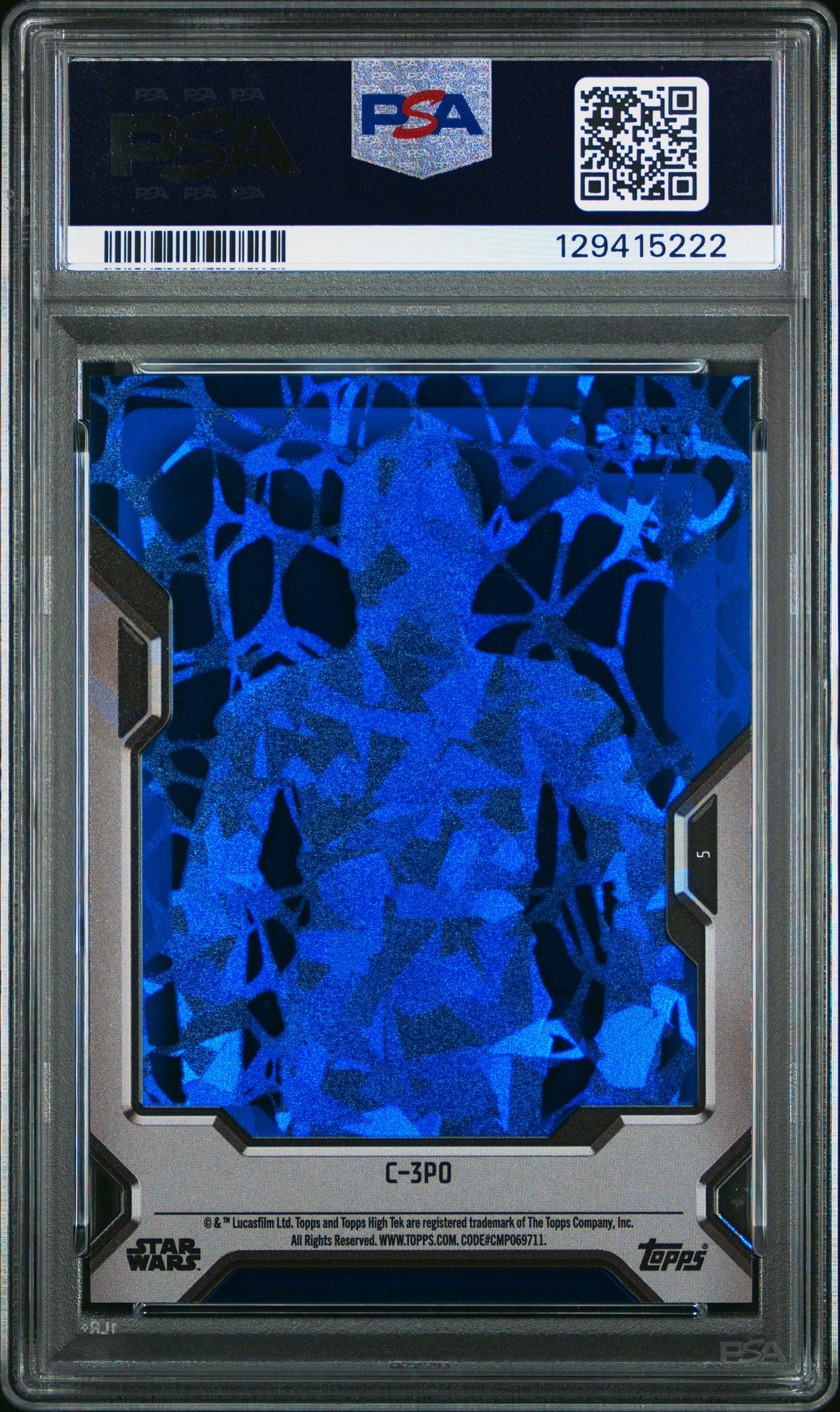 C-3po 2023 Topps Star Wars High Tek Krykna Blue Diffractor PSA 10 pop 2