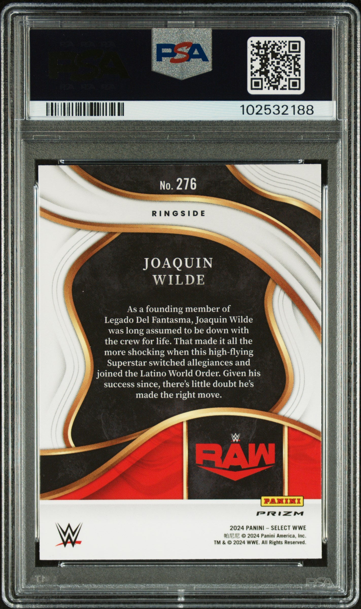 2024 Panini Select WWE Joaquin Wilde #276 Green Flash PSA 10 POP 1