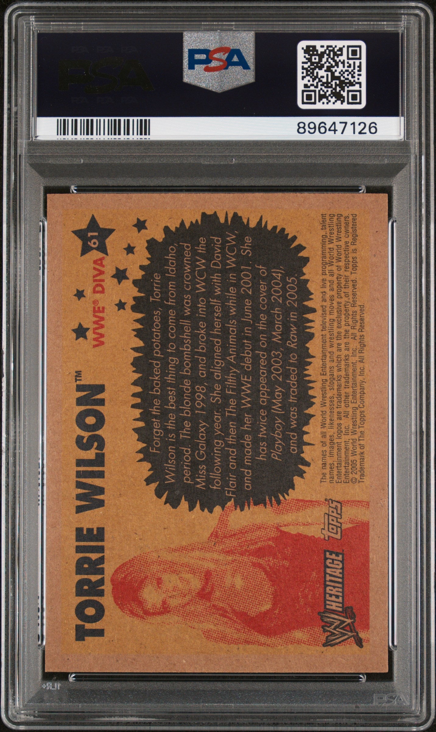 2005 Topps WWE Heritage Torrie Wilson #61 PSA 9