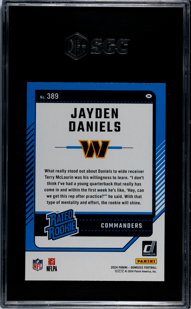 2024 Donruss Jayden Daniels #389 Blue Press Proof SGC 9