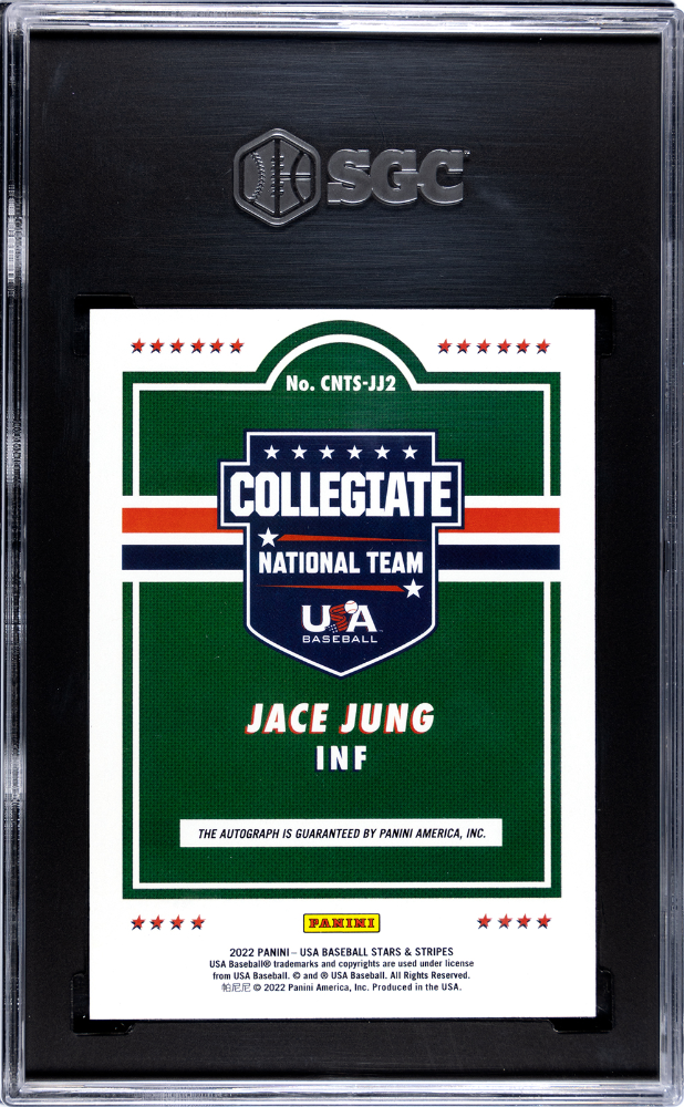 2022 Stars & Stripes Jace Jung Collegiate National Team Sigs. Blue SGC 9 /199