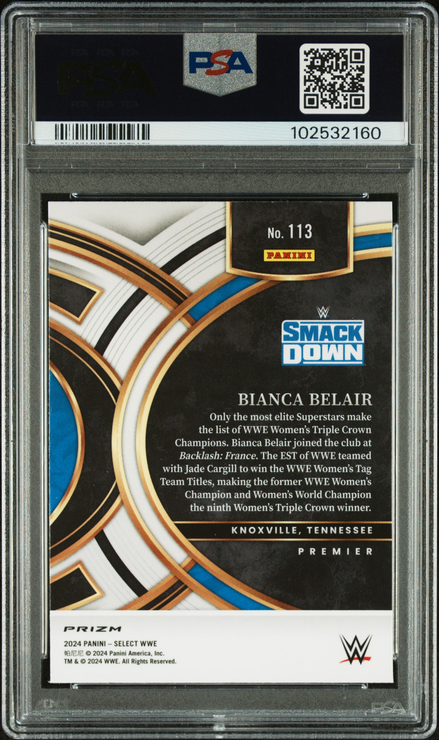 2024 Panini Select WWE Bianca Belair #113 Green Flash PSA 10 pop 1