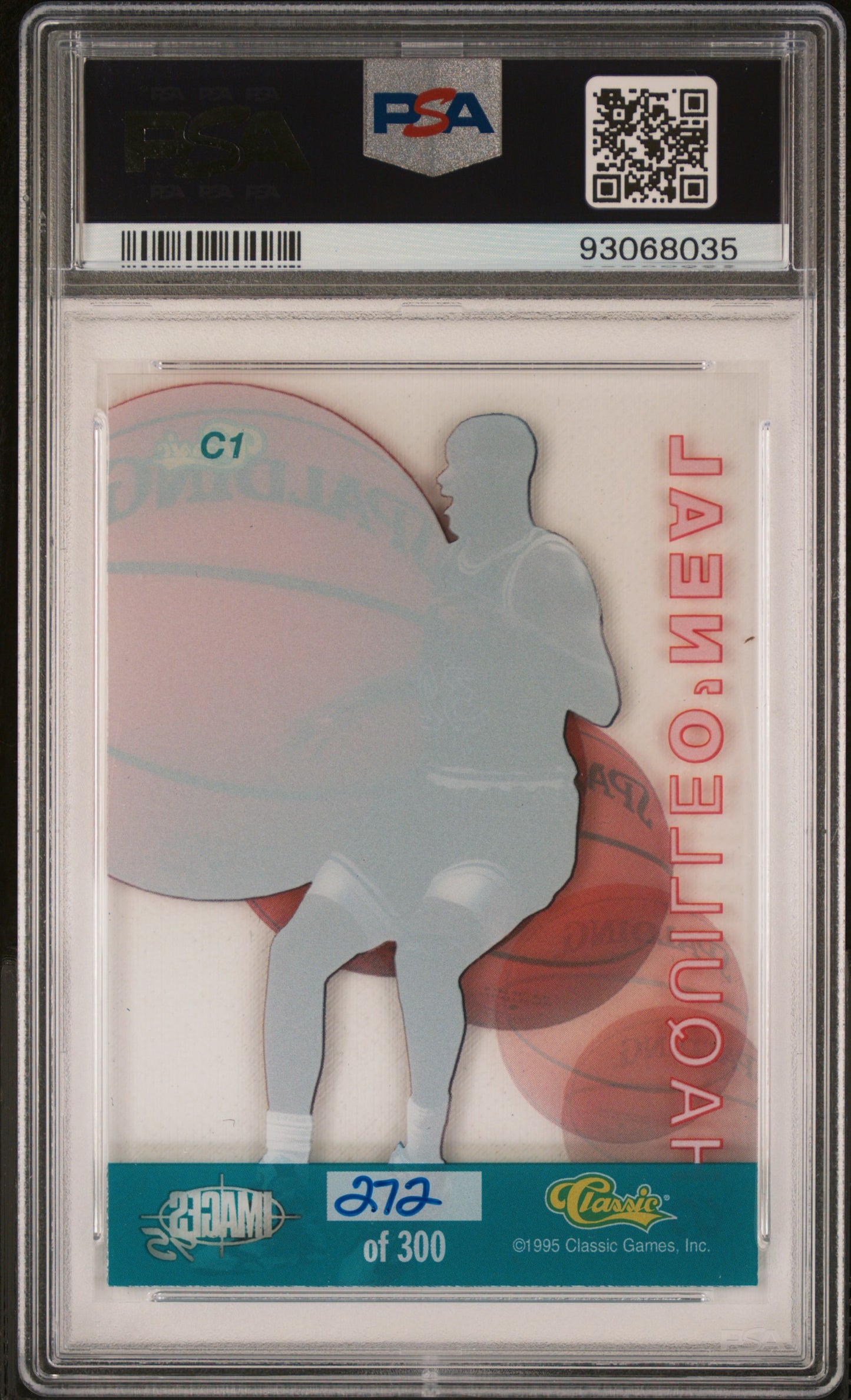 1995 Classic Images Clear Excitement Shaquille O'Neal #C1 mint PSA 9