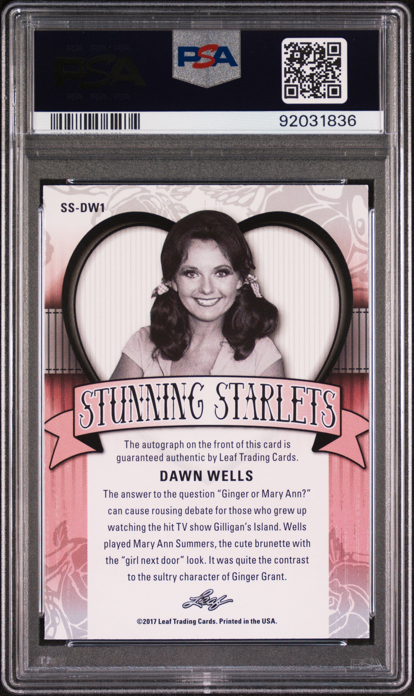 Dawn Wells 2017 Leaf Pop Century Stunning Starlets AUTO PSA 9