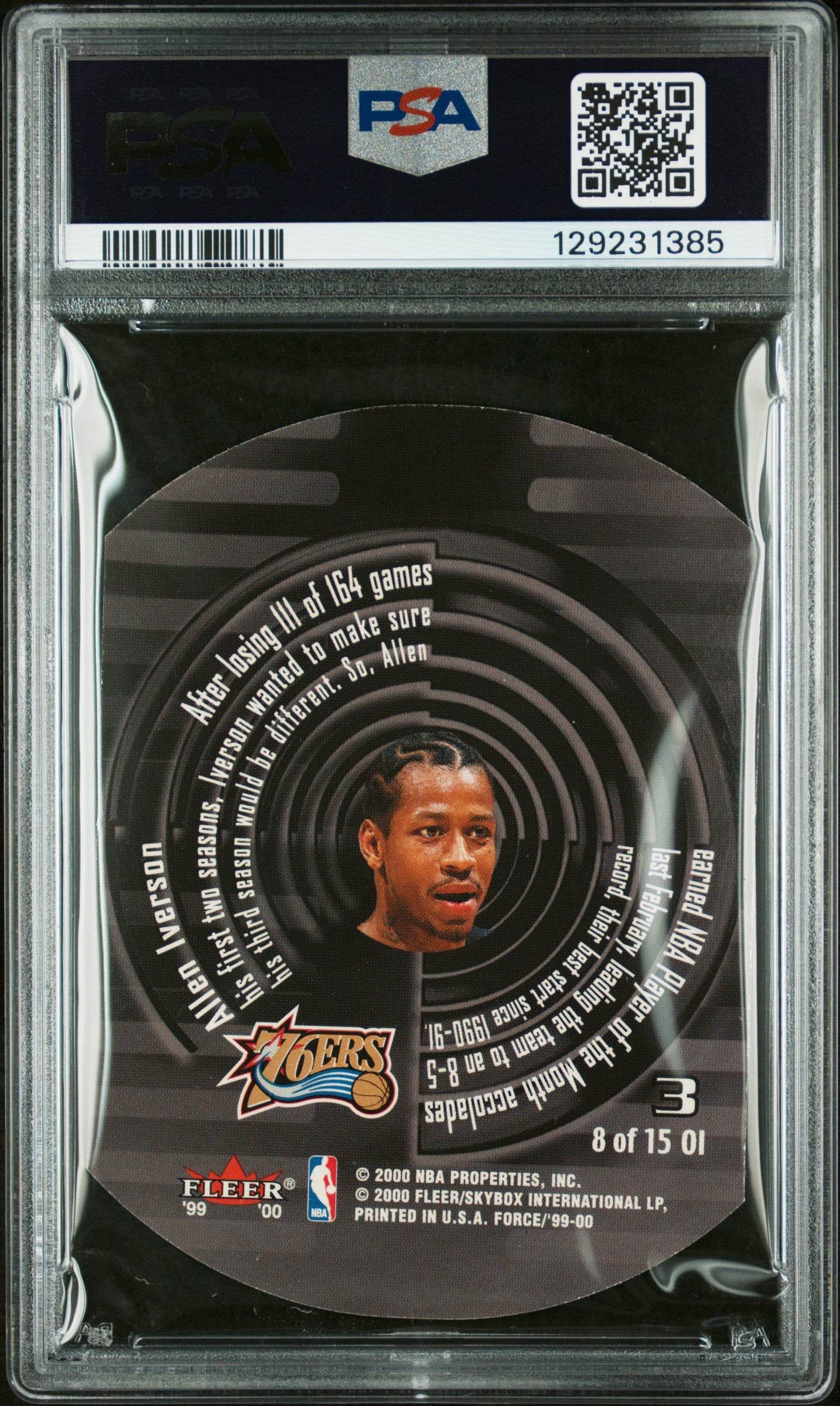 1999 Fleer Force Operation Invasion Allen Iverson #8 PSA 9
