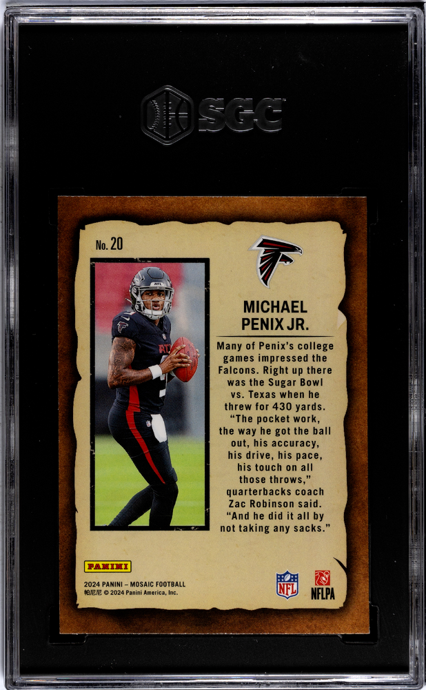 2024 Panini Mosaic Michael Penix JR #20 Notoriety SGC 9.5