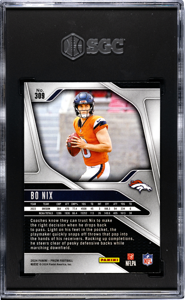 2024 Panini Prizm Bo Nix #309 SGC 10