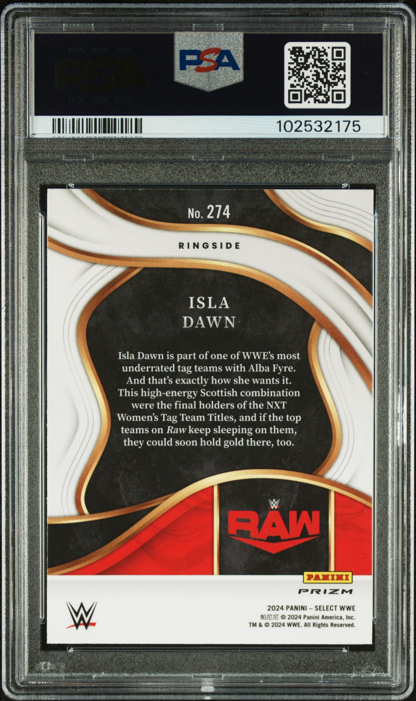 2024 Panini Select WWE Isla Dawn #274 Green Flash PSA 10 POP 2