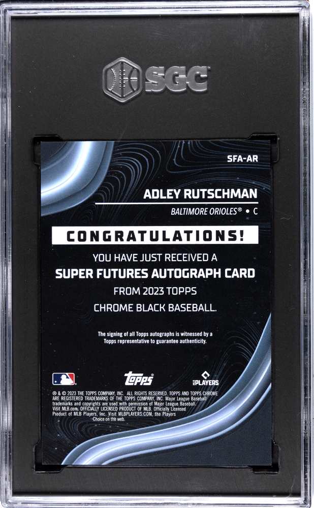 2023 Chrome Black Adley Rutschman Super Futures Auto Gold Refractor SGC 10 /50