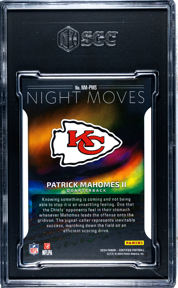 2024 Panini Certified Patrick Mahomes II #NM-PMS Night Moves SP Case Hit SGC 9.5