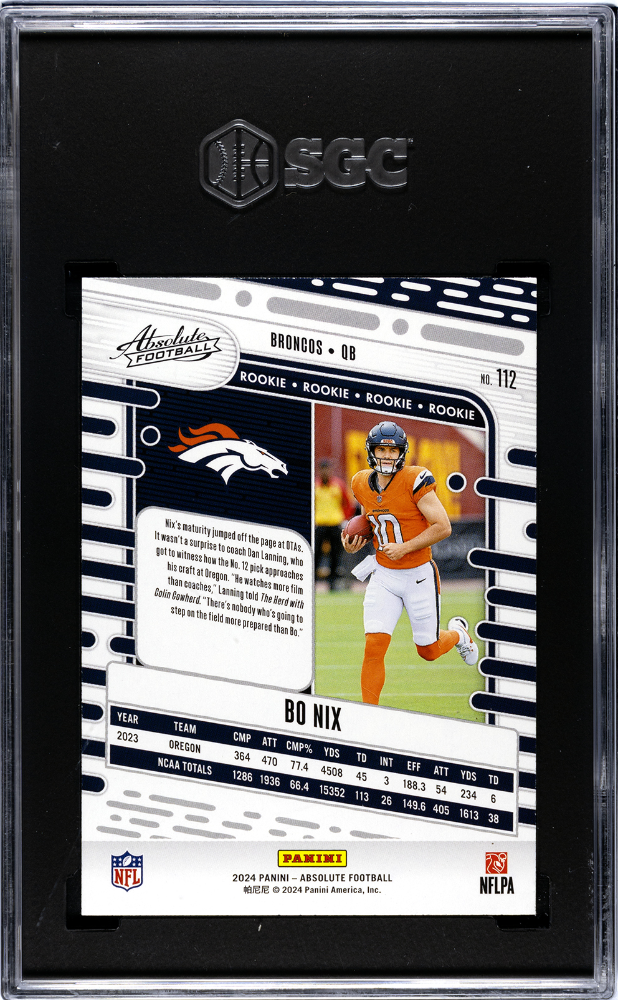 2024 Panini Absolute Bo Nix #112 Retail SGC 9.5