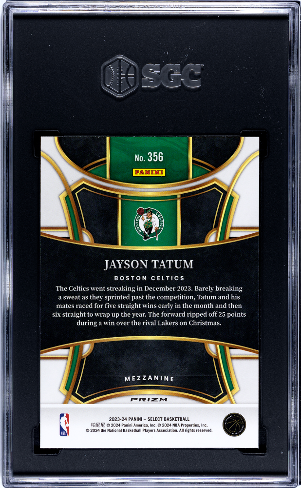 2023-24 Panini Select Jayson Tatum #356 Tectonic Prizm SGC 9.5
