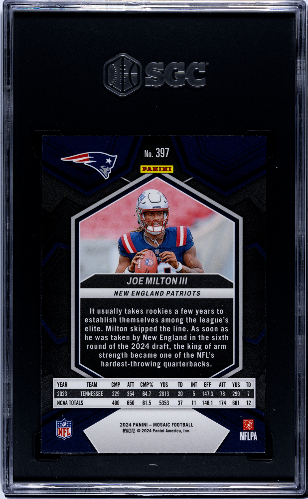 2024 Panini Mosaic Joe Milton III #397 SGC 9.5