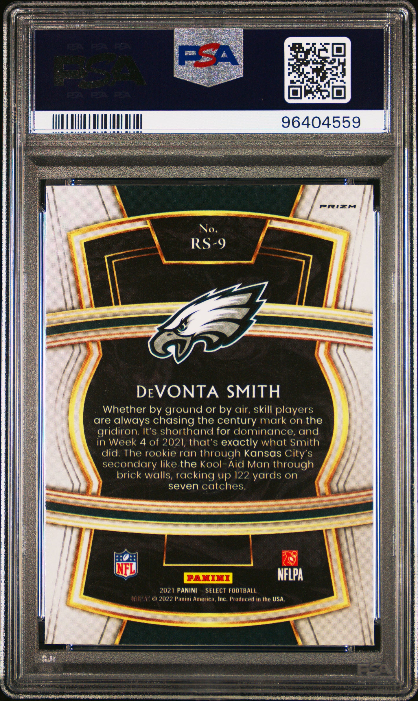 2021 Panini Select Rookie Selections Devonta Smith #RS9 Silver Prizm PSA 10