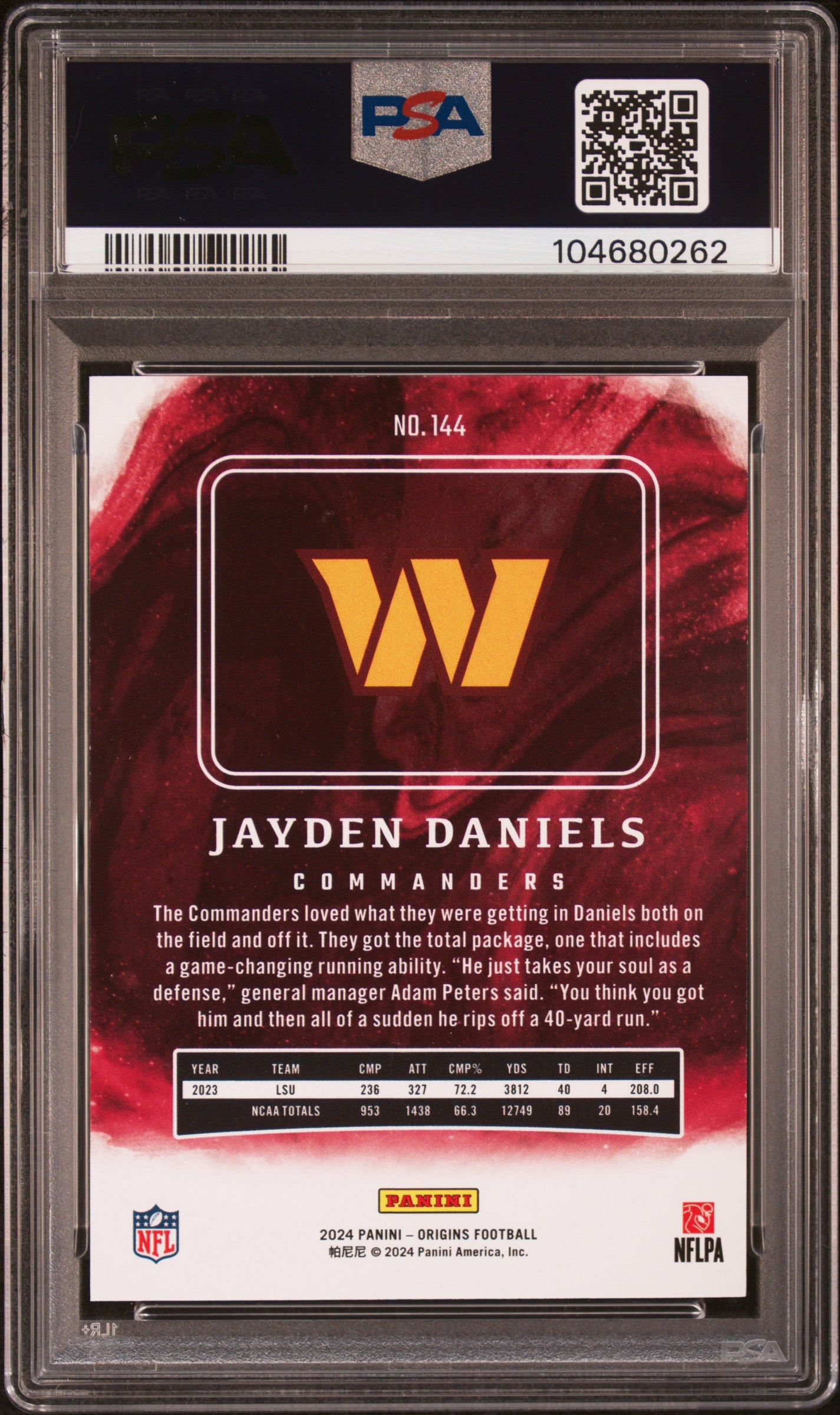 2024 Panini Origins Jayden Daniels #144 PSA 10