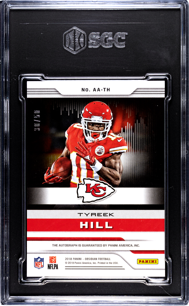 2018 Panini Obsidian Tyreek Hill #AA-TH Aurora Auto SGC 9.5 pop 1 /50