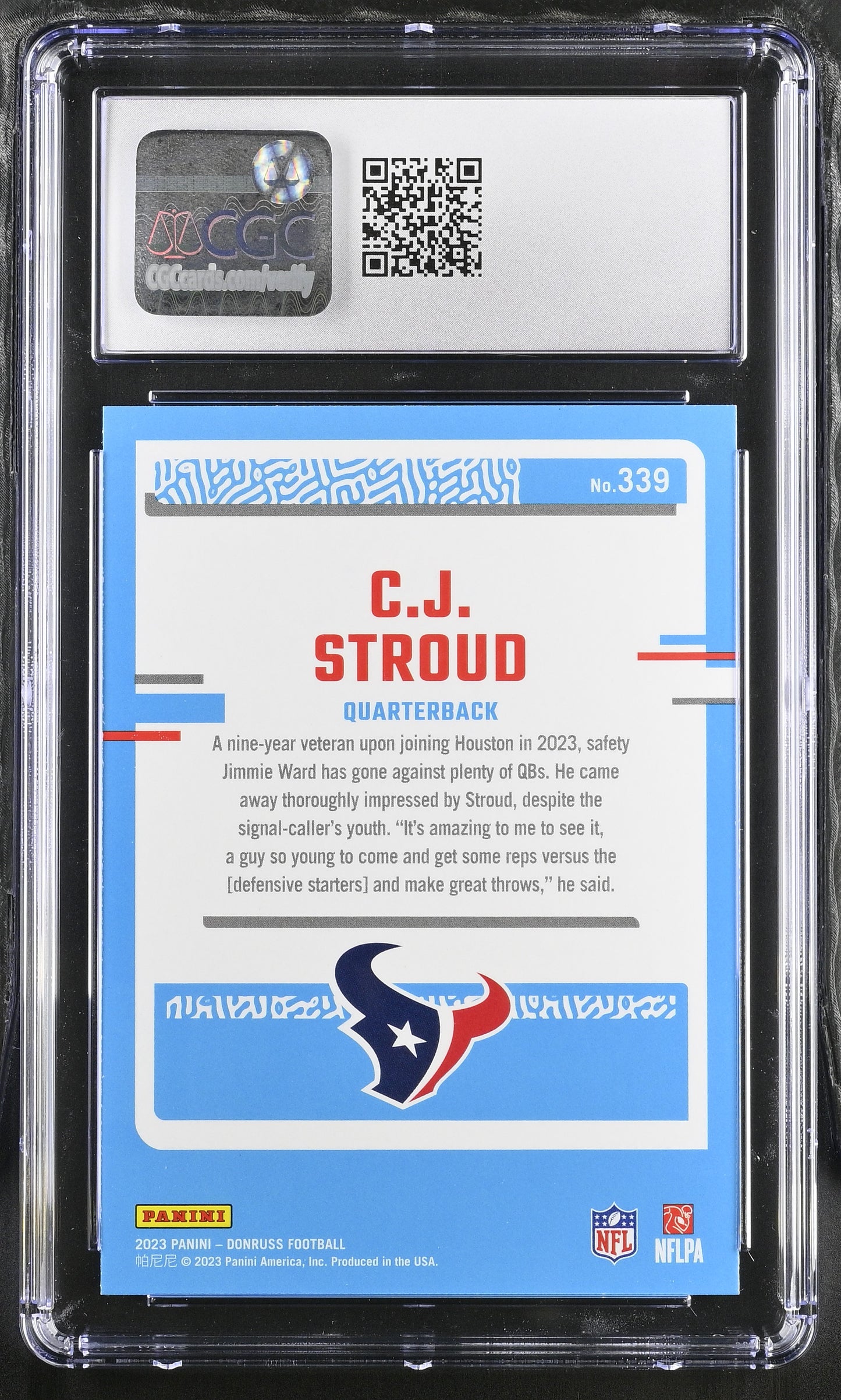 2023 Donruss C.J. Stroud #339 Press Proof Red CGC 9.5 POP 1