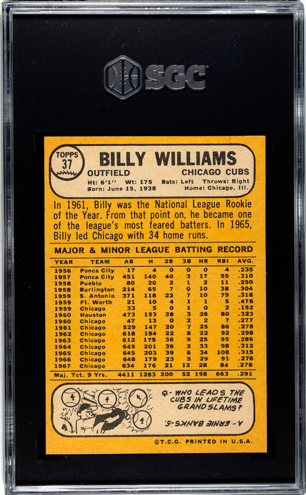 1968 Topps Billy Williams #37 SGC 7