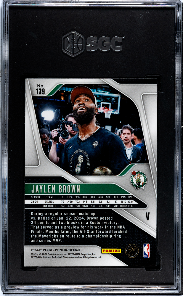 2024-25 Panini Prizm Jaylen Brown #139 Variation SGC 9 POP 1