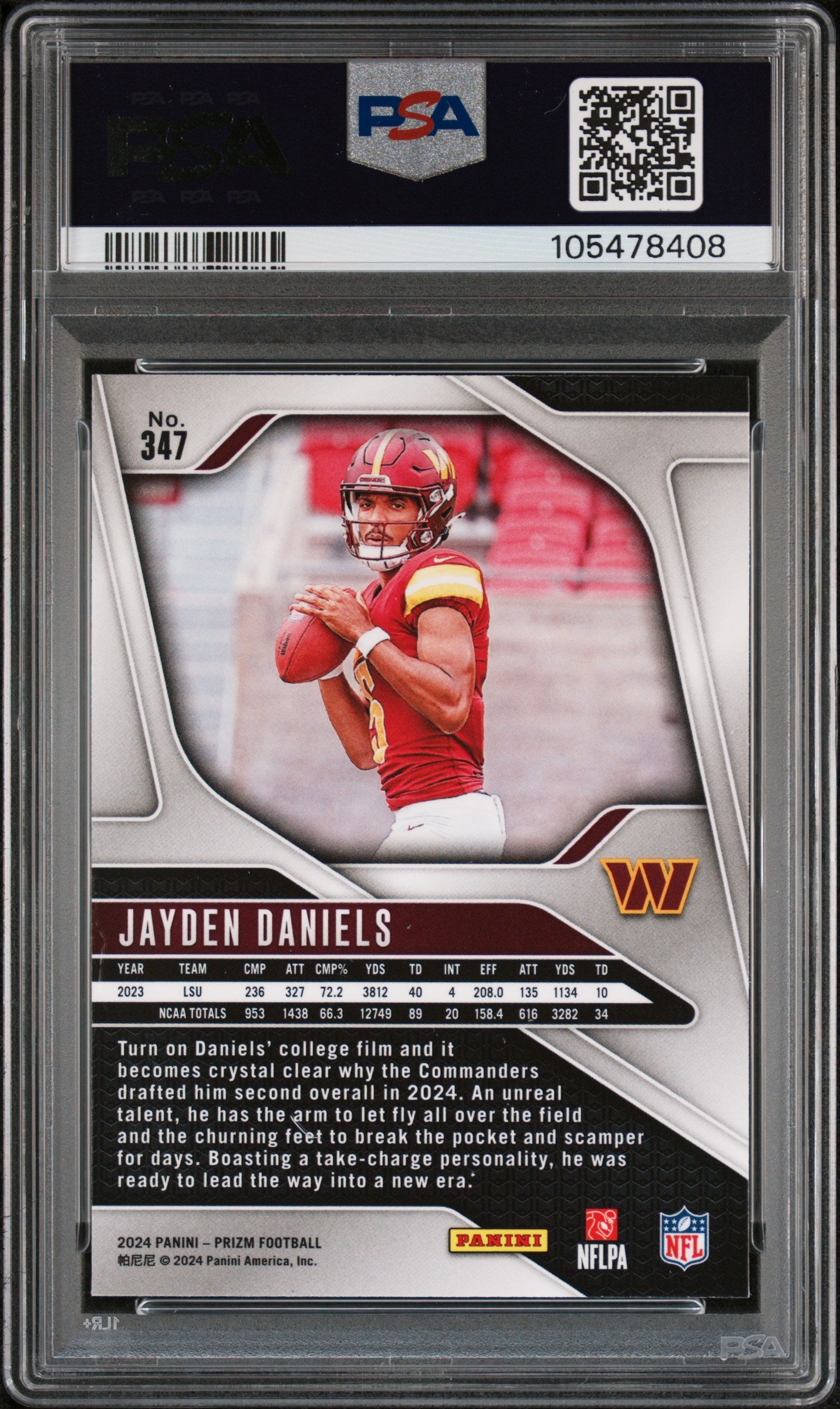 2024 Panini Prizm Jayden Daniels #347 PSA 9