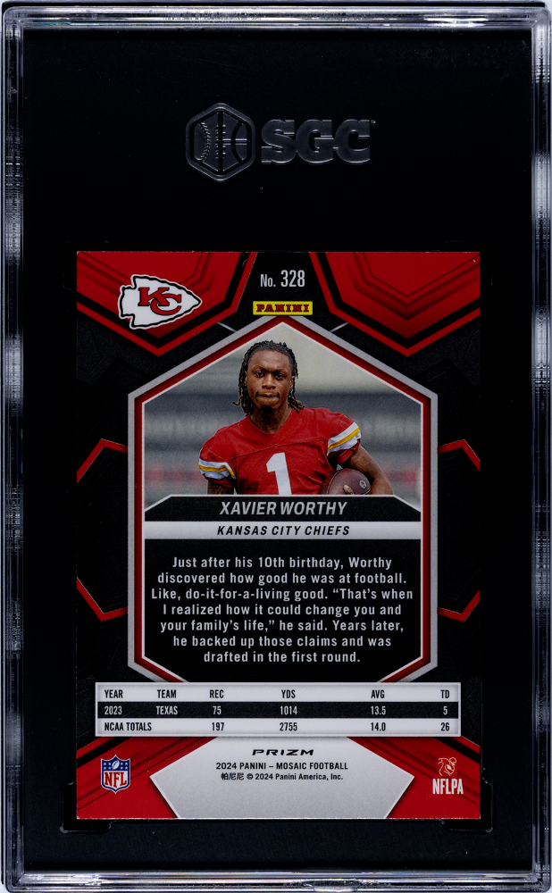 2024 Panini Mosaic Xavier Worthy #328 Prizm SGC 9