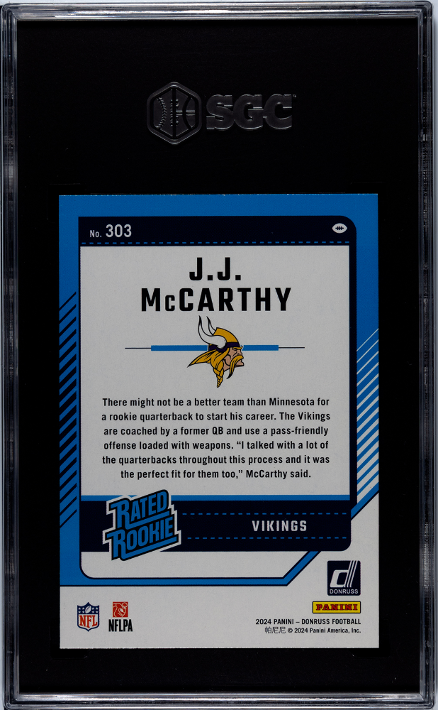 2024 Donruss JJ Mccarthy #303 SGC 9.5