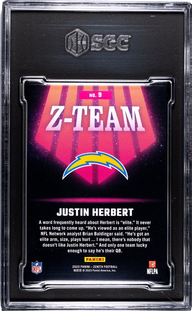2023 Panini Zenith Justin Herbert #9 Team SGC 9
