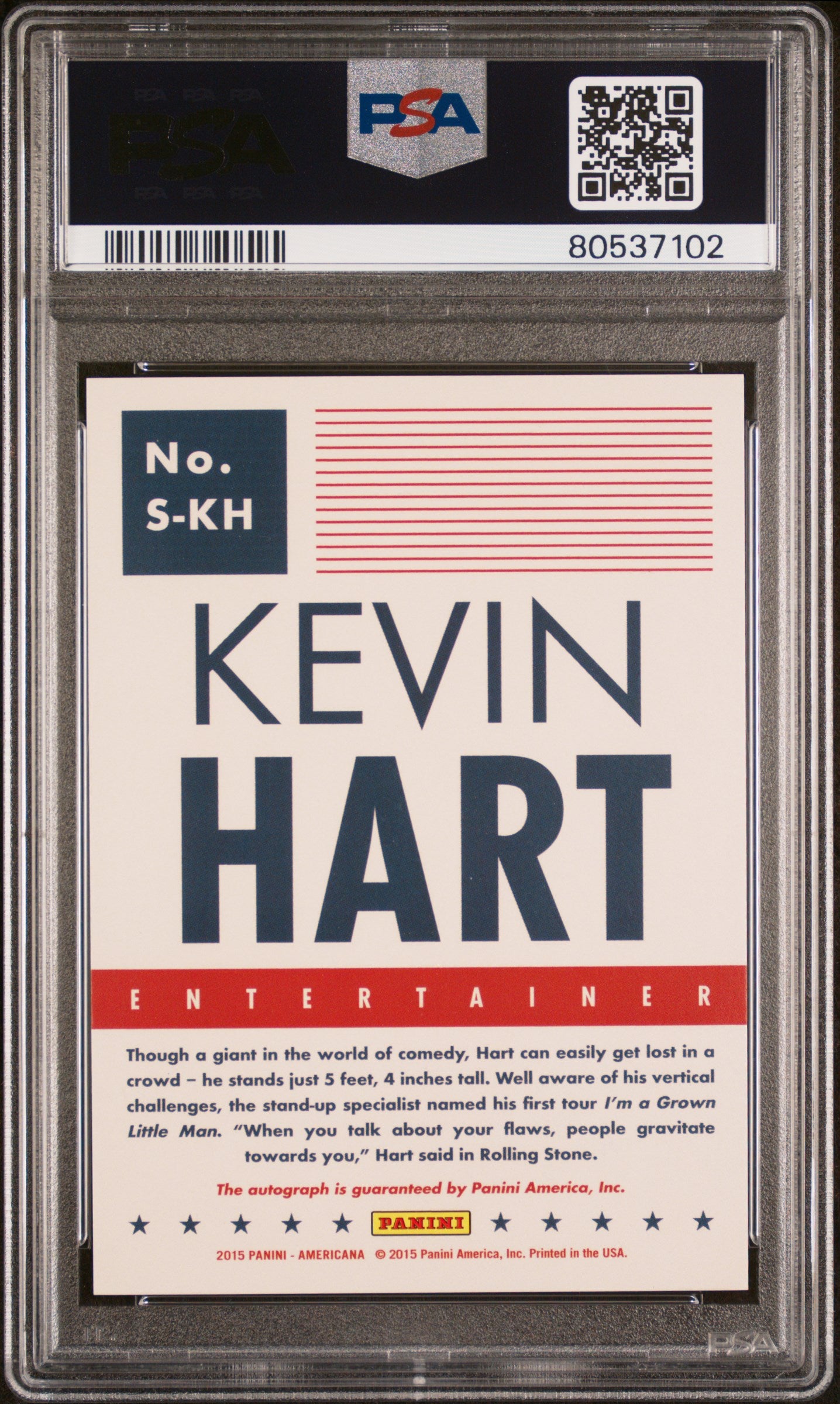 Kevin Hart 2015 Panini Americana Signatures AUTO PSA 10