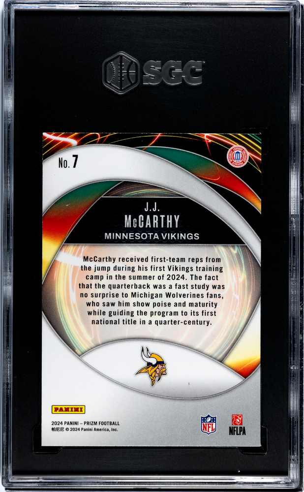 2024 Panini Prizm JJ Mccarthy #7 Portals SGC 10