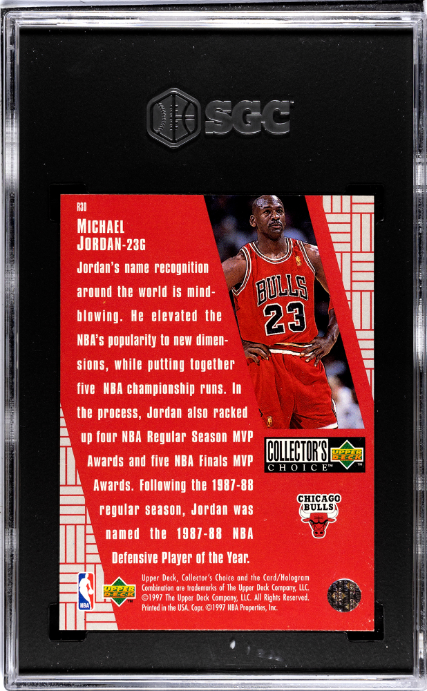 1997 Upper Deck Collector's Choice Michael Jordan #R30 Crash The Game SGC 9