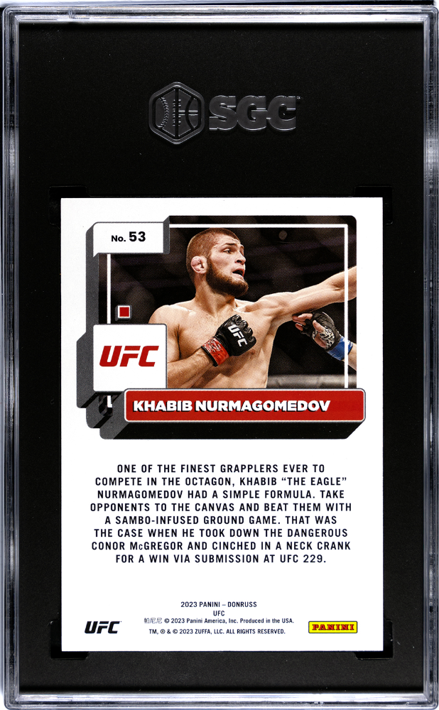 2023 Donruss Ufc Khabib Nurmagomedov #53 Holo Blue Laser SGC 10 pop 1 /49