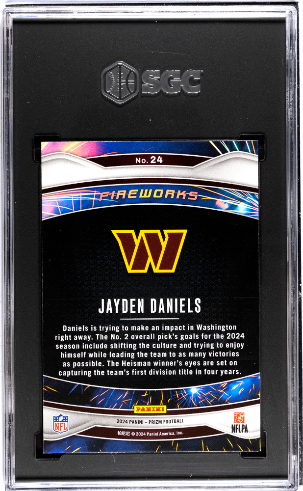 2024 Panini Prizm Jayden Daniels #24 Fireworks SGC 9.5