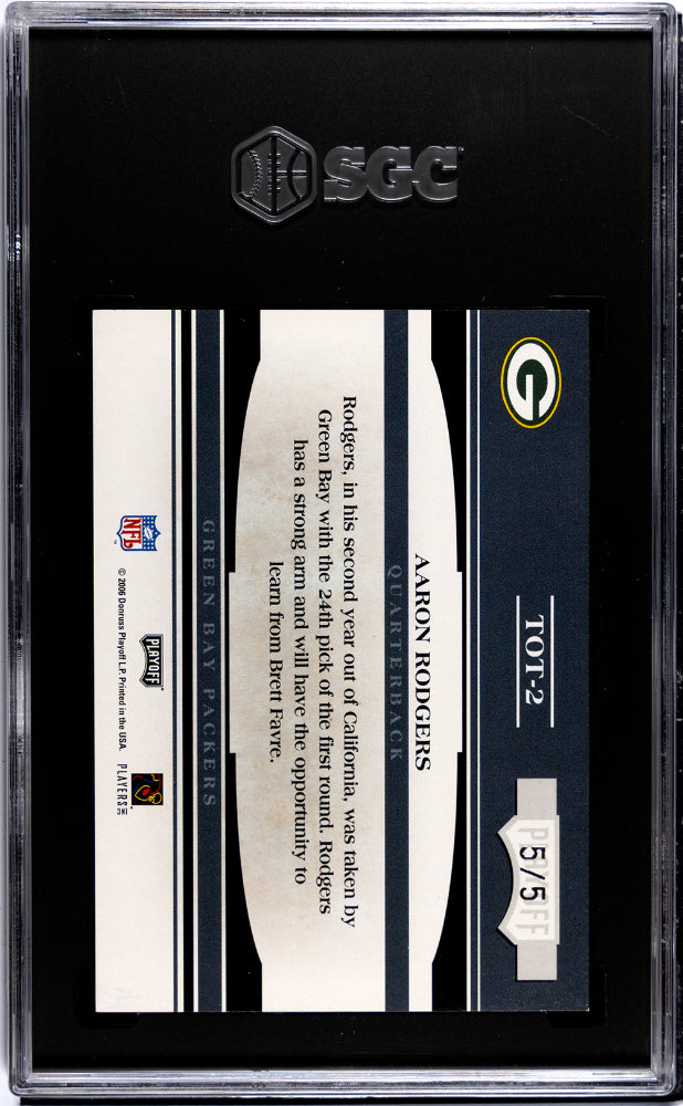 2006 Absolute Memorabilia Aaron Rodgers Tools Trade Black Spectrum #5/5 SGC 8