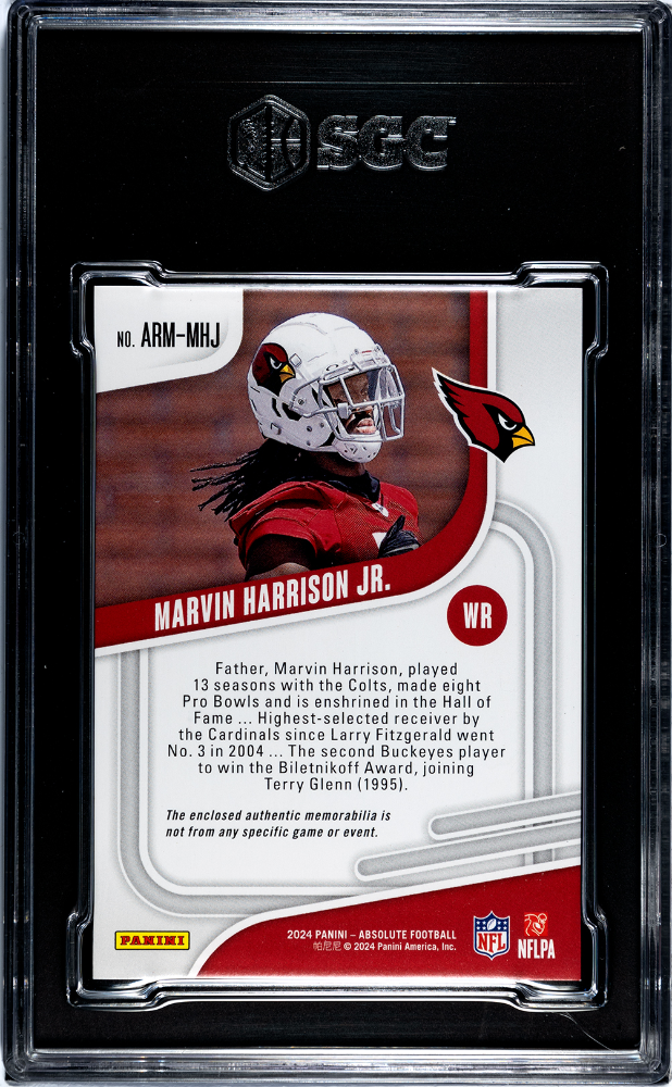 2024 Panini Absolute Marvin Harrison JR. #ARM-MHJ Rookie Mat. SGC 9.5 pop 7
