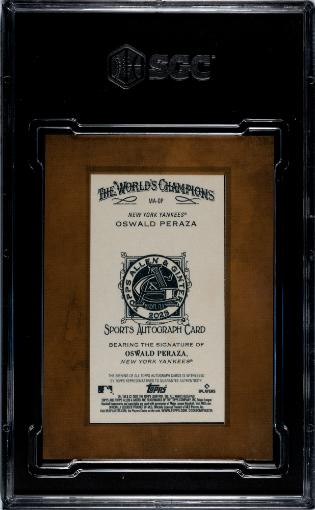 2023 Allen & Ginter Oswald Peraza #MA-OP Framed Mini Autograph SGC 8.5 POP 1