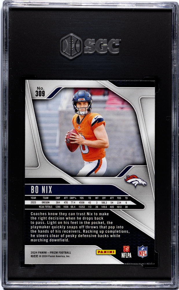2024 Panini Prizm Bo Nix #309 SGC 9.5